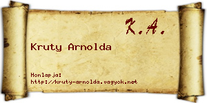 Kruty Arnolda névjegykártya